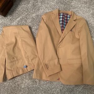 Boys size 10 Tan suit jacket and pants